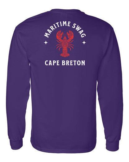 Maritime Swag Cape Breton Mandala Red Lobster Left Chest and Back Long Sleeve Tee