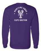 Maritime Swag CB Mandala white Lobster Left Chest and Back Long Sleeve Tee - Unisex