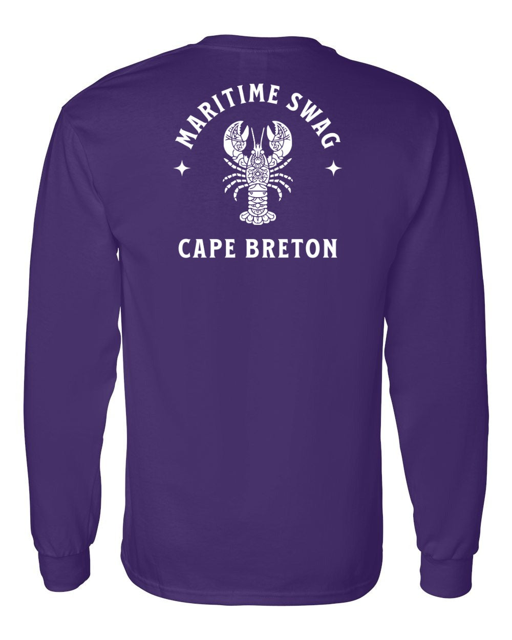 Maritime Swag Cape Breton Mandala white Lobster Left Chest and Back Long Sleeve Tee