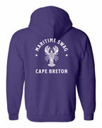 Maritime Swag CB Mandala white Lobster Left Chest and Back Zip Hoodie - Unisex