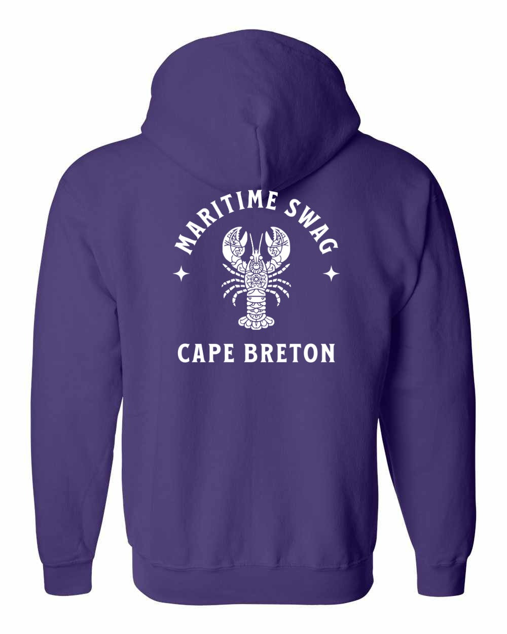 Maritime Swag CB Mandala white Lobster Left Chest and Back Zip Hoodie - Unisex