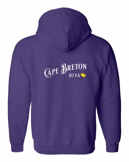 Cape Breton Diva Left Chest and Back Zip Hoodie