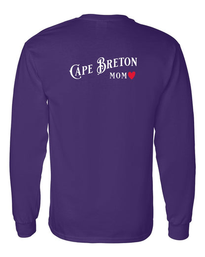 Cape Breton Mom Left Chest and Back Long Sleeve Tee