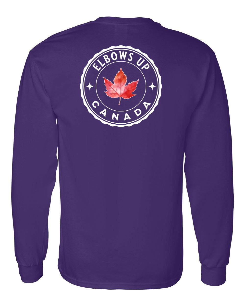 Elbows up Leaf Left Chest and Back Long Sleeve - Gildan Canada (sewn Internationally) - Unisex