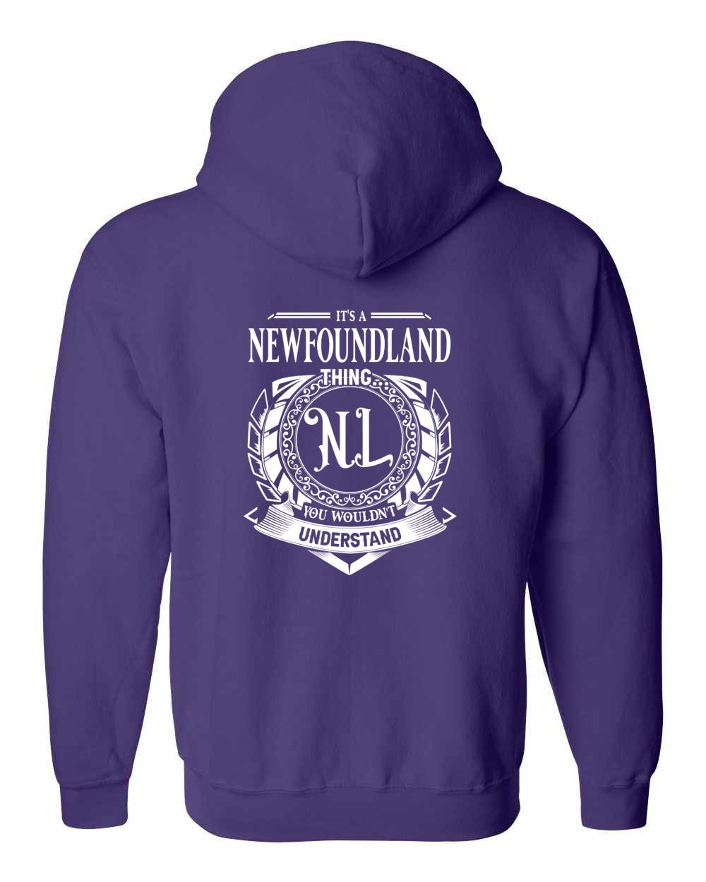 It's  A Newfoundland Thing Left Chest and Back Zip Hoodie