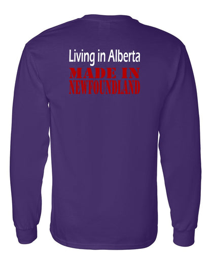 Living Alberta Made in Newfoundland Left Chest and Back Long Sleeve