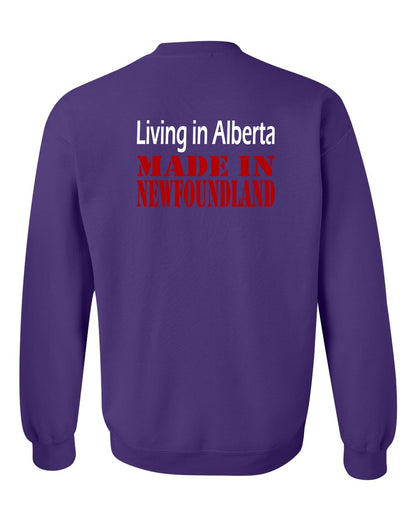 Living Alberta Made in Newfoundland Left Chest and Back Crewneck Sweatshirt