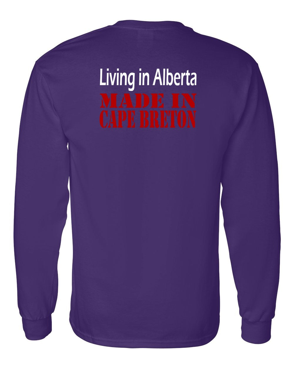 Living Alberta Made in Cape Breton Left Chest and Back Long Sleeve Tee