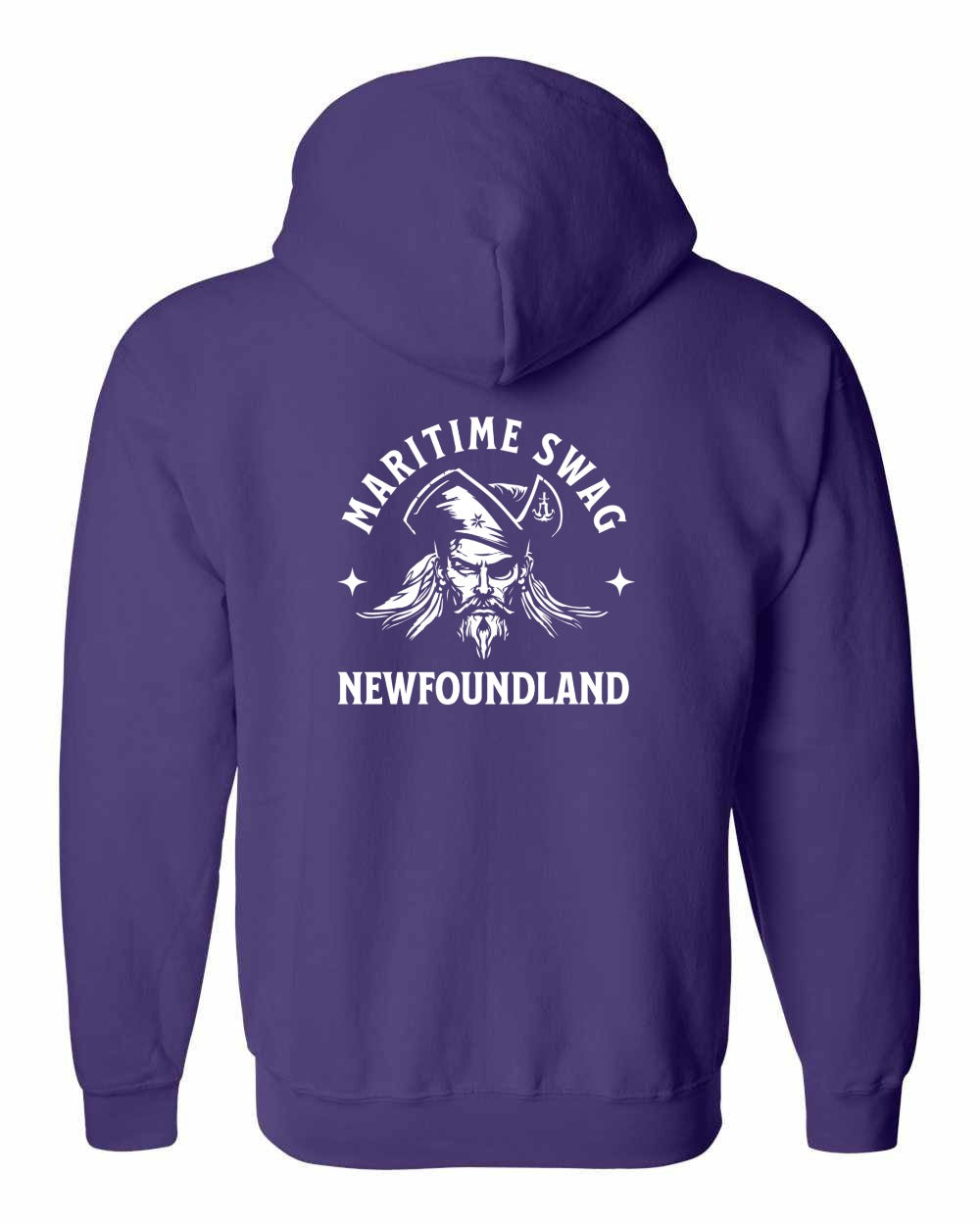 Maritime Swag NFLD Pirate Left Chest and Back Zip Hoodie - Unisex