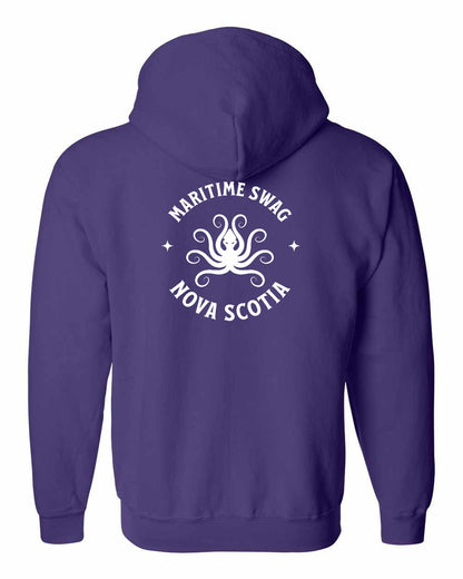 Maritime Swag Nova Scotia Octopus Left Chest and Back zip-hoodie