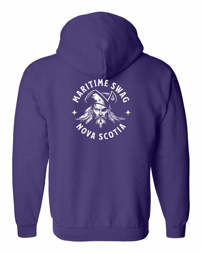 Maritime Swag Nova Scotia Pirate Left Chest and Back zip-hoodie