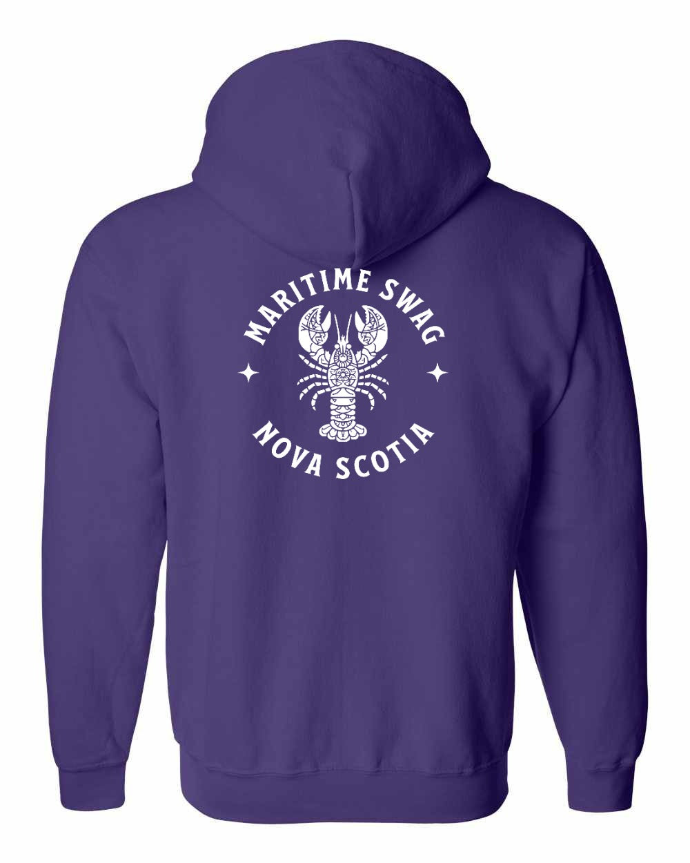 Maritime Swag NS Mandala white Lobster Left Chest and Back Zip Hoodie - Unisex