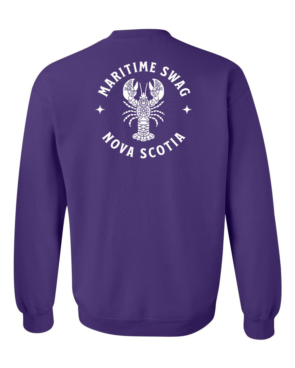 Maritime Swag Nova Scotia Mandala white Lobster Left Chest and Back crew-neck