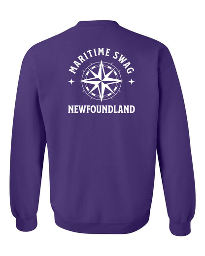 Maritime Swag Newfoundland Compass Left Chest and Back Crewneck Sweatshirt