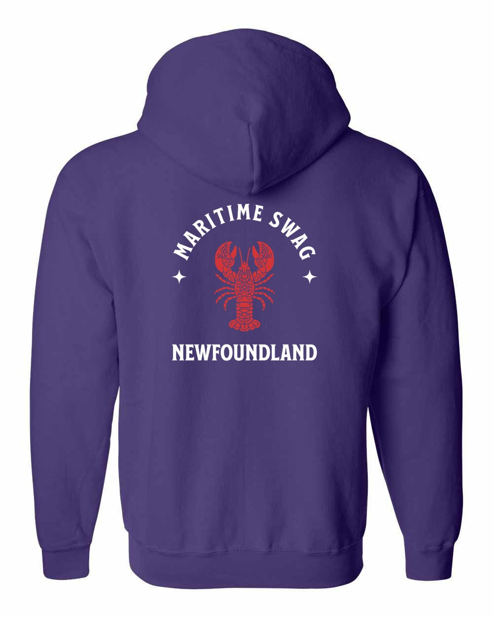 Maritime Swag NFLD Mandala Red Lobster Left Chest and Back Zip Hoodie - Unisex