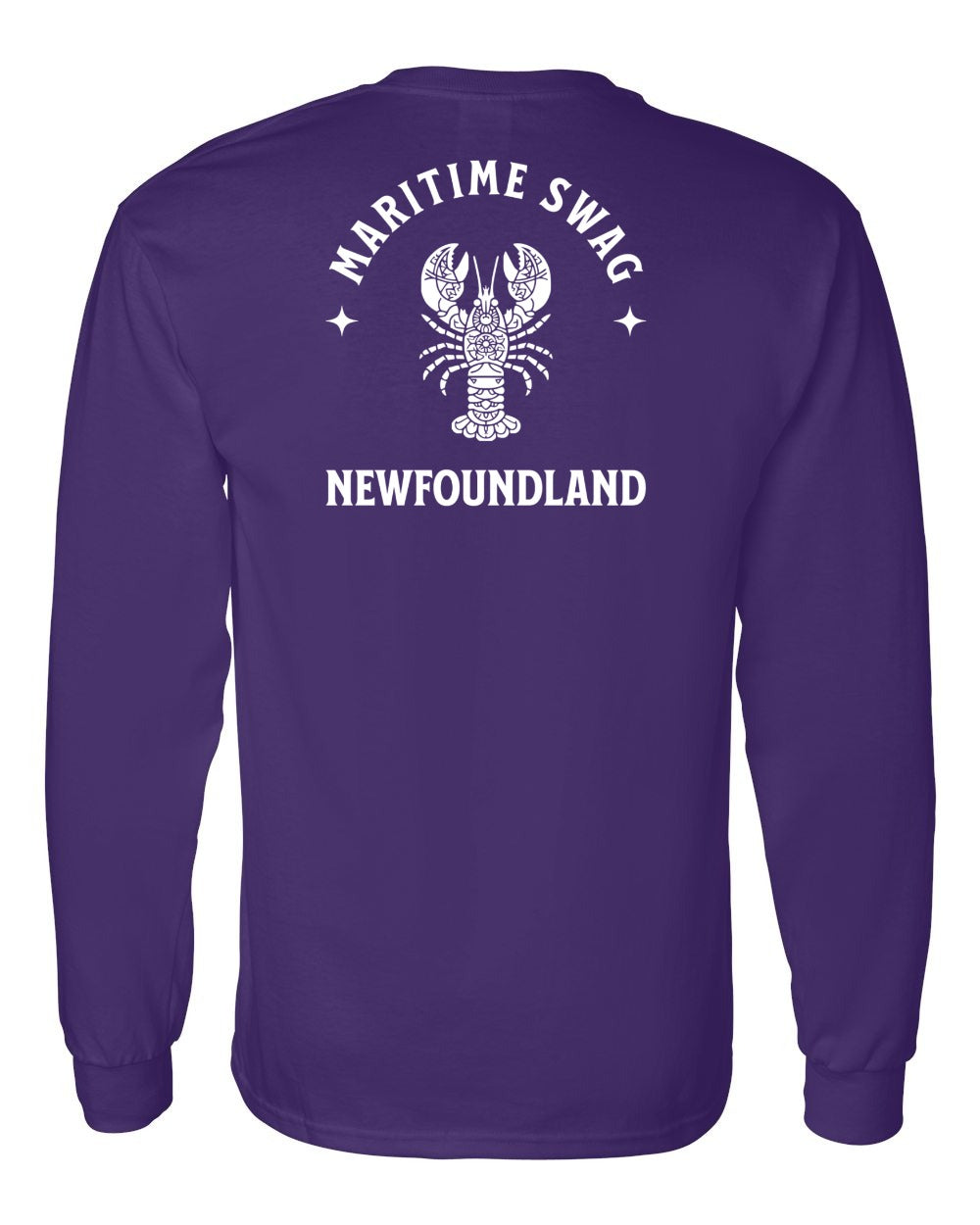 Maritime Swag NFLD Mandala white Lobster Left Chest and Back Long Sleeve - Unisex
