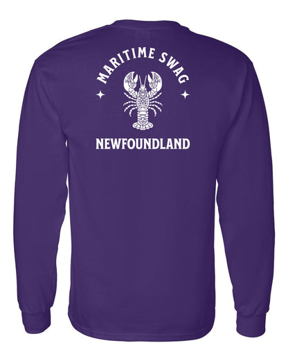 Maritime Swag Newfoundland Mandala white Lobster Left Chest and Back Long Sleeve