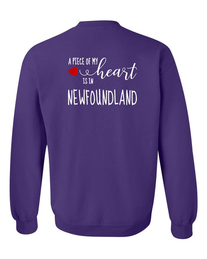 A piece of My heart in Newfoundland (Red Heart) Left Chest and Back Crewneck Sweatshirt