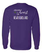 A piece of My heart in NFLD Tartan Heart Left Chest and Back Long Sleeve - Unisex