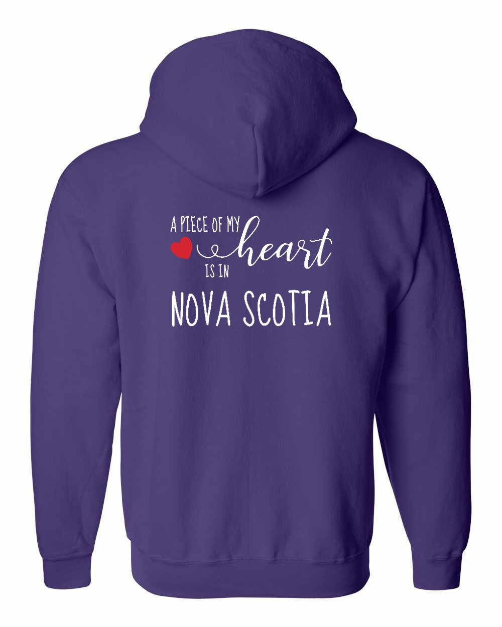 A piece of My heart in NS (Red Heart) Left Chest and Back Zip Hoodie - Unisex