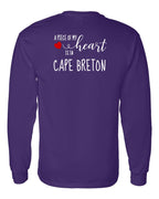 A piece of My heart in CB (Red Heart) Left Chest and Back Long Sleeve Tee - Unisex