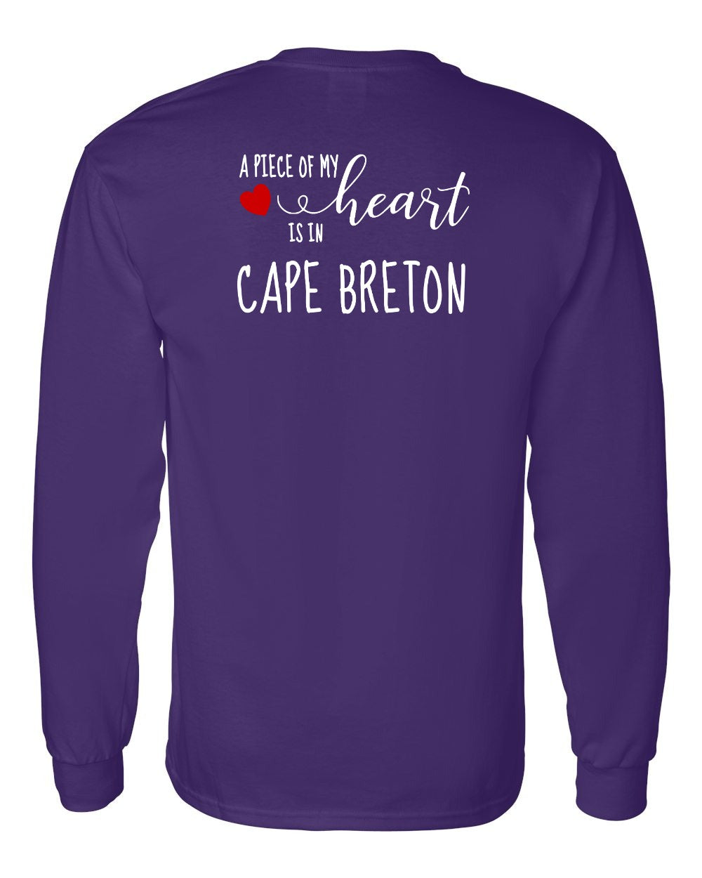 A piece of My heart in Cape Breton (Red Heart) Left Chest and Back Long Sleeve Tee