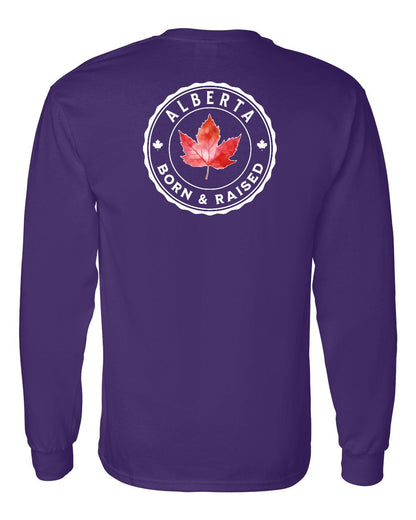 Born And Raised Alberta Left Chest and Back Long Sleeve
