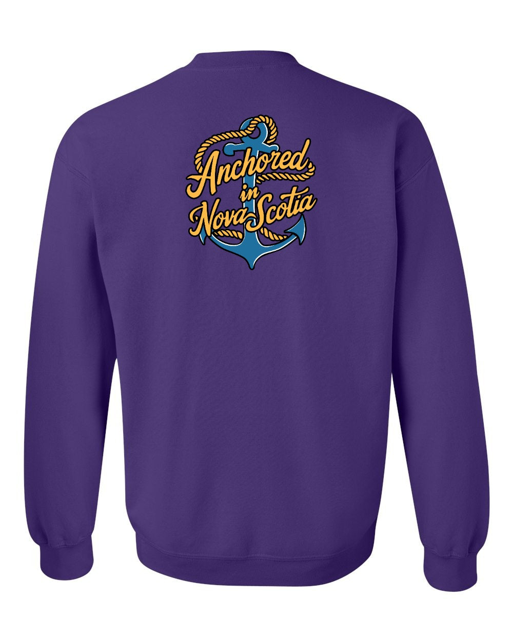 Anchored in Nova Scotia (New Design) Left Chest and Back crew-neck