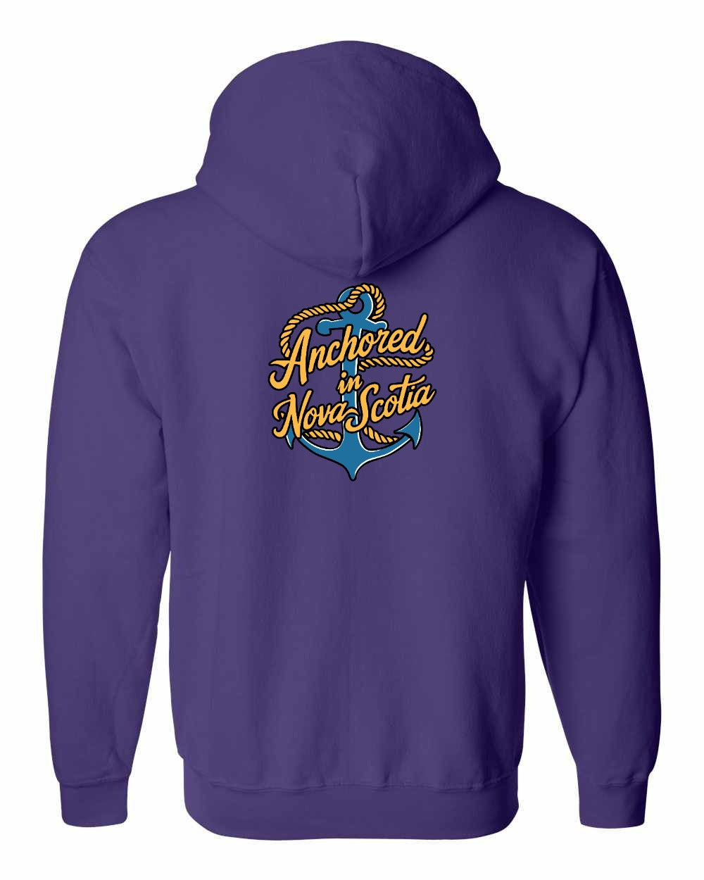 Anchored in Nova Scotia (New Design) Left Chest and Back zip-hoodie