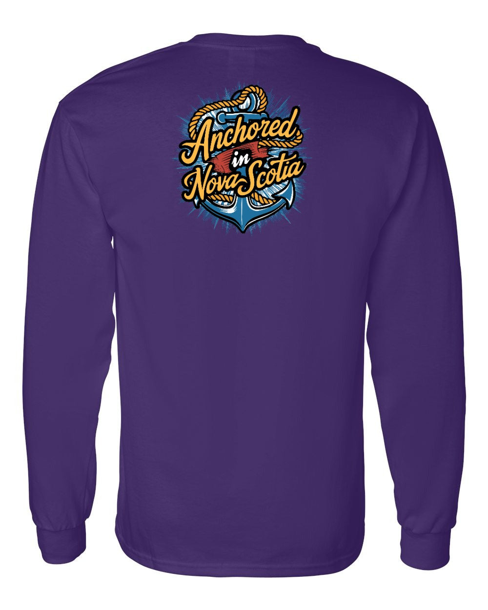 Anchored In Nova Scotia (Old Design) Left Chest and Back Long Sleeve Tee