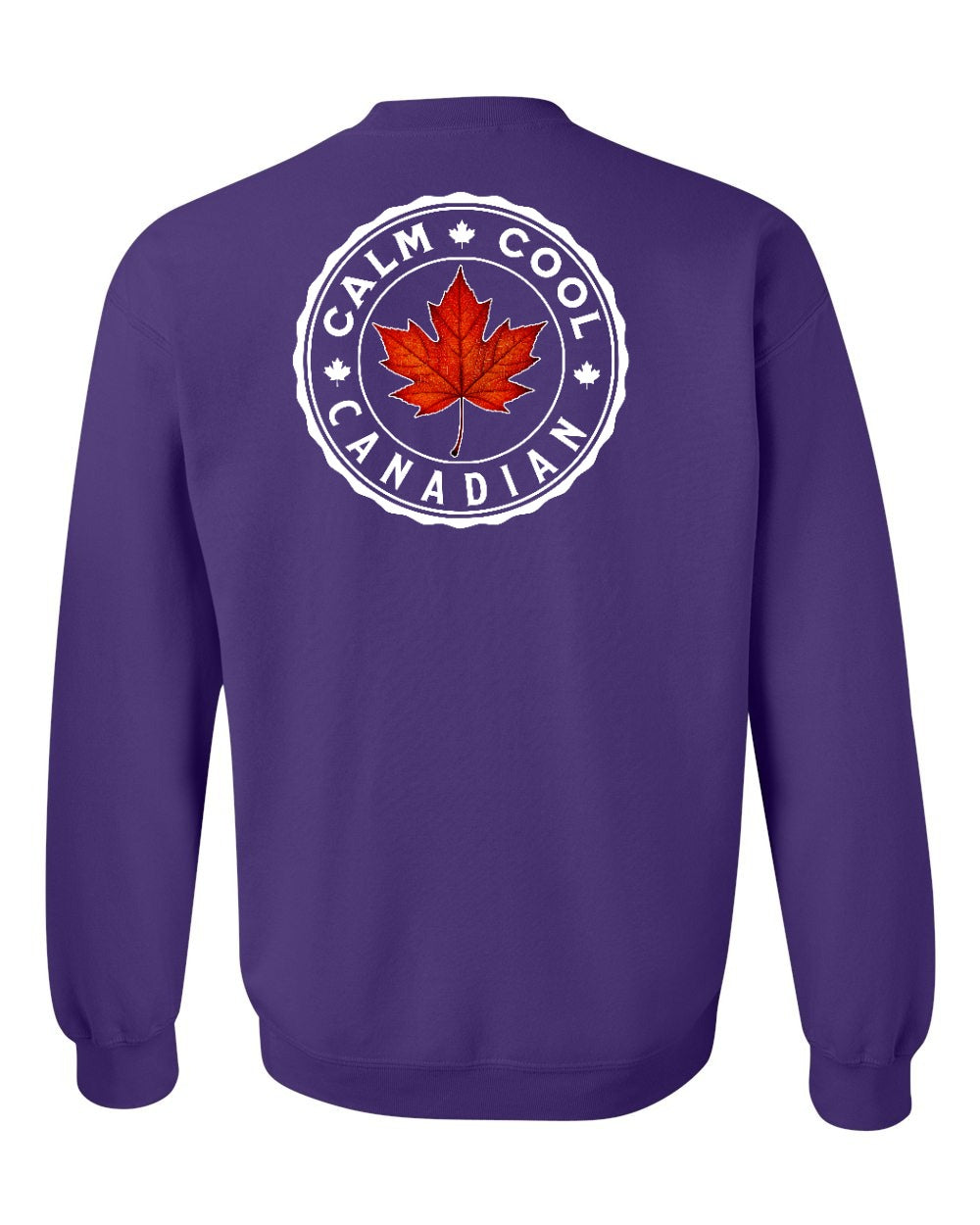 Calm Cool Canadian Leaf Left Chest and Back Crewneck Sweatshirt - Gildan Canada (sewn Internationally) - Unisex