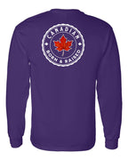 Canadian Born & Rasied Left Chest and Back Long Sleeve - Gildan Canada (sewn Internationally) - Unisex
