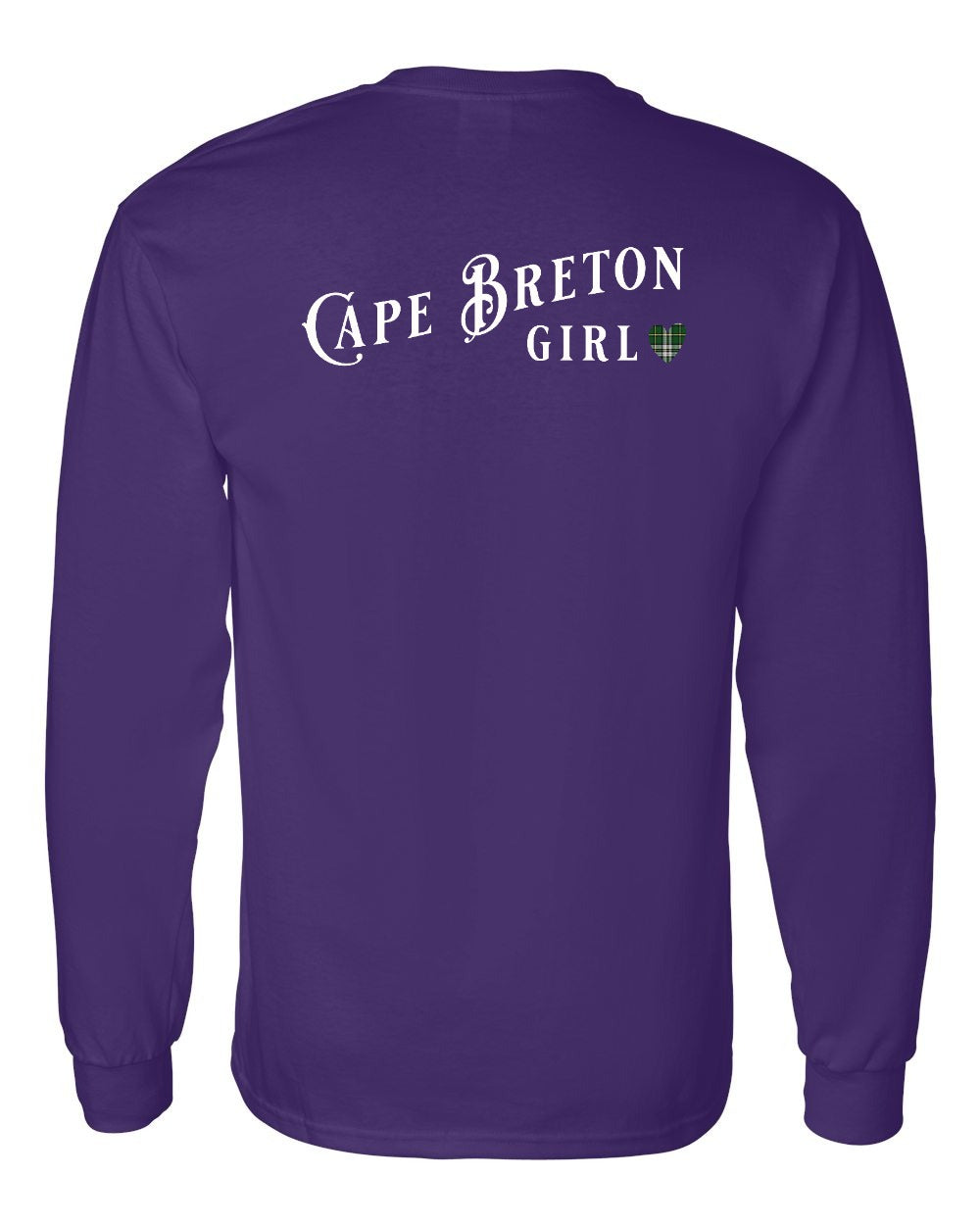 Cape Breton Girl Tartan Left Chest and Back Long Sleeve Tee