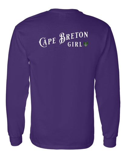 Cape Breton Girl Tartan Left Chest and Back Long Sleeve Tee