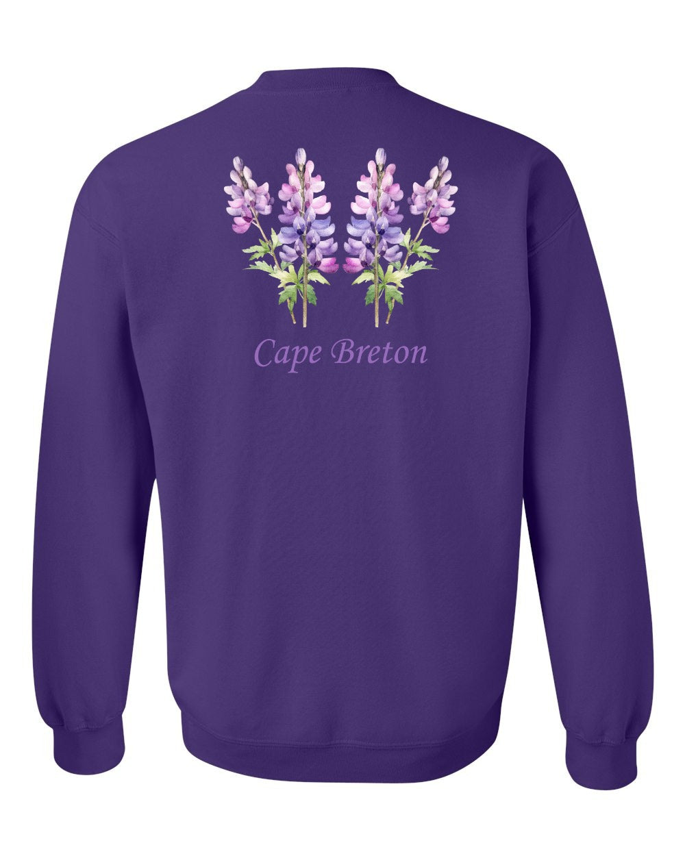 Cape Breton Lupin Left Chest and Back Crewneck Sweatshirt