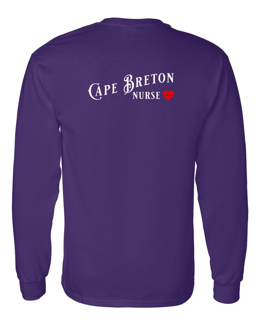 Cape Breton Nurse Left Chest and Back Long Sleeve Tee
