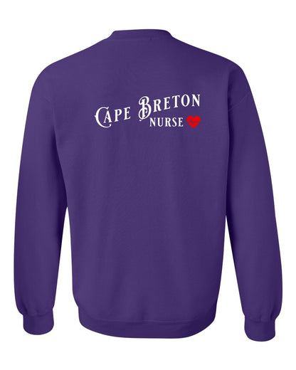 Cape Breton Nurse Left Chest and Back Crewneck Sweatshirt