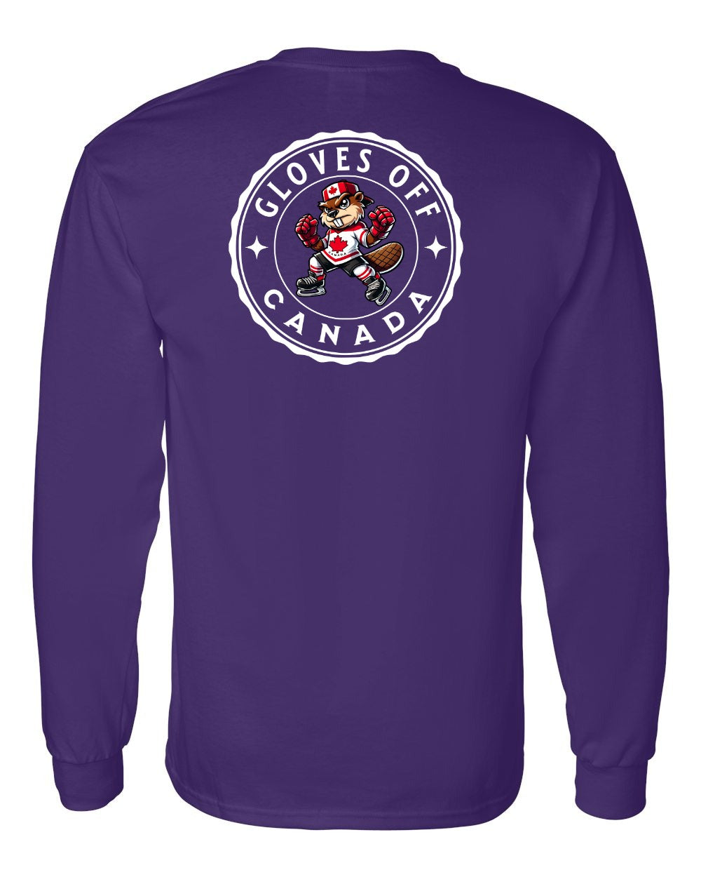 Gloves Off Beaver Left Chest and Back Long Sleeve - Gildan Canada (sewn Internationally) - Unisex