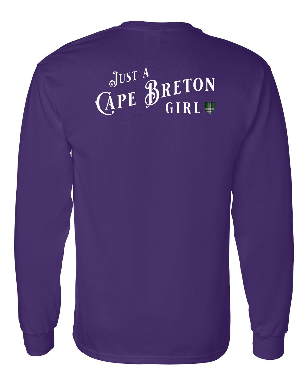 Just a Cape Breton Girl Tartan Left Chest and Back Long Sleeve Tee