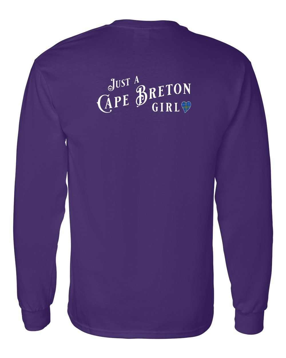 Just a Cape Breton Girl Tartan Left Chest and Back Long Sleeve Tee