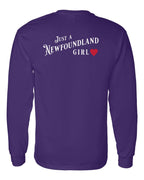 Just a NFLD Girl Left Chest and Back Long Sleeve - Unisex