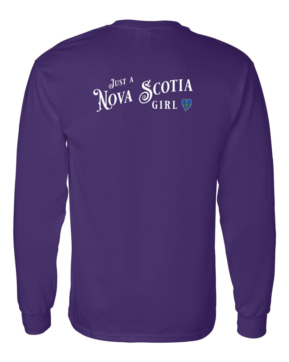 Just a Nova Scotia Girl Tartan Left Chest and Back Long Sleeve Tee