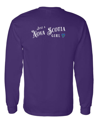 Just a Nova Scotia Girl Tartan Left Chest and Back Long Sleeve Tee