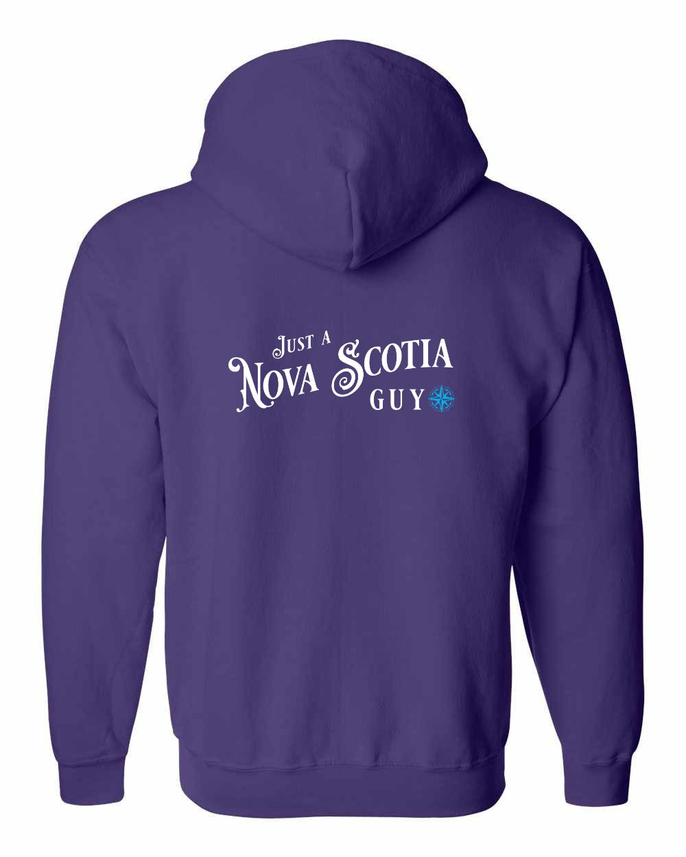 Just a Nova Scotia Guy blue Left Chest and Back zip-hoodie