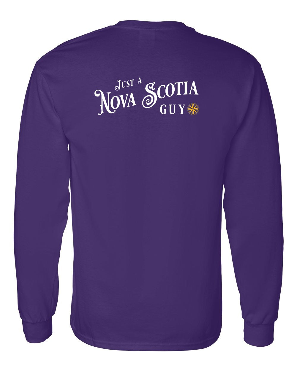 Just a NS Guy Yellow Compass Left Chest and Back Long Sleeve Tee - Unisex