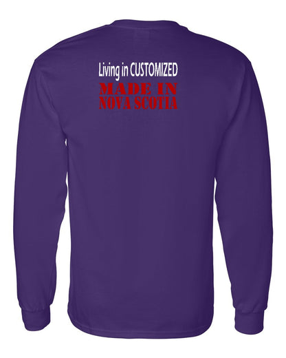Living in Custom Made in Nova Scotia Left Chest and Back Long Sleeve Tee