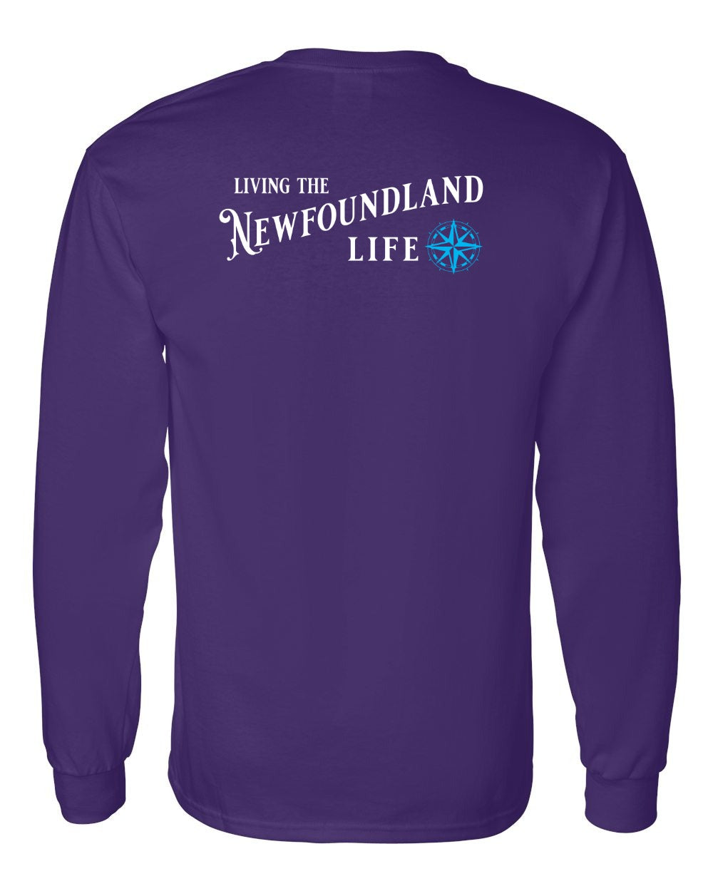 Living the NFLD Life blue Left Chest and Back Long Sleeve - Unisex