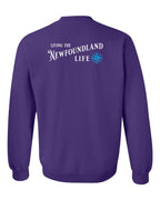 Living the NFLD Life blue Left Chest and Back Crewneck Sweatshirt - Unisex