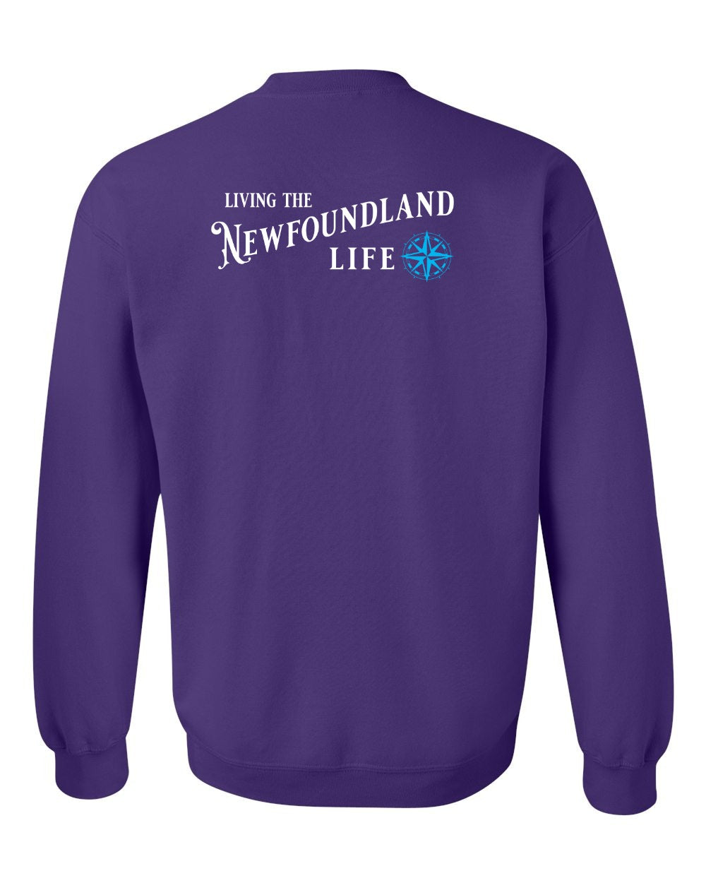 Living the NFLD Life blue Left Chest and Back Crewneck Sweatshirt - Unisex