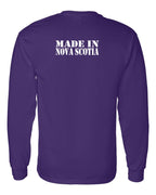 Made In NS ( White Lettering) Left Chest and Back Long Sleeve Tee - Unisex